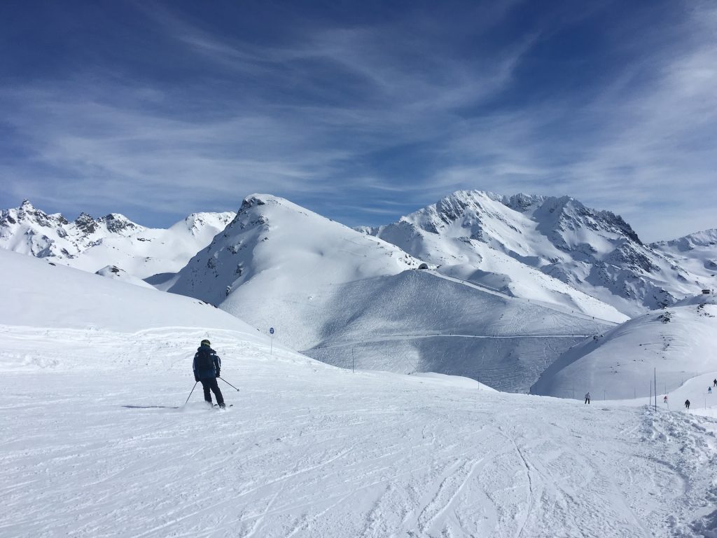 skiing on the slopes of Les Menuires